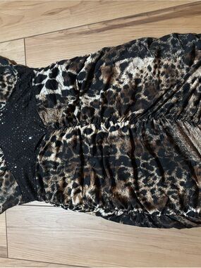 Sabora Black and Brown Leopard Print Dress